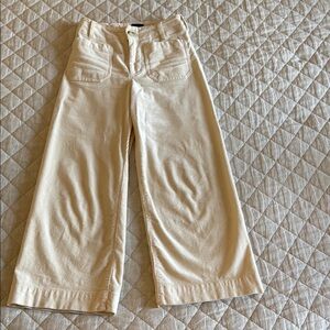 Maeve by Anthropologie Cream Wide-Leg corduroy Pants
